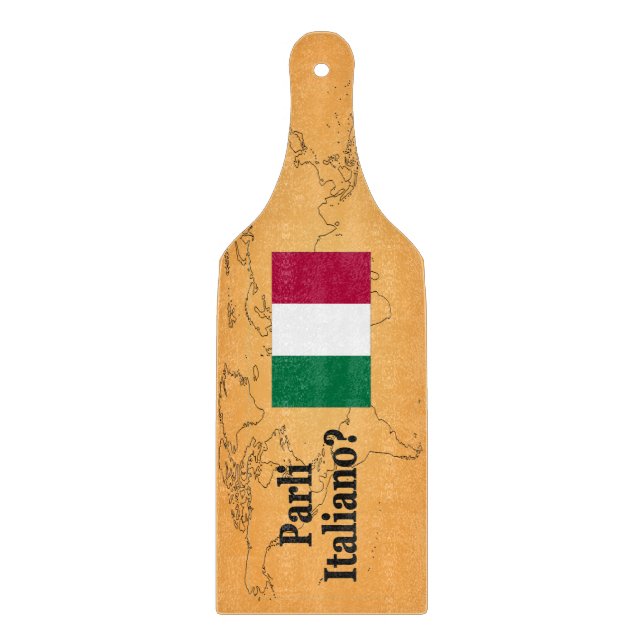 Sprichst du Italienisch? Italienisch. Flaggenbf Schneidebrett (Vorderseite)