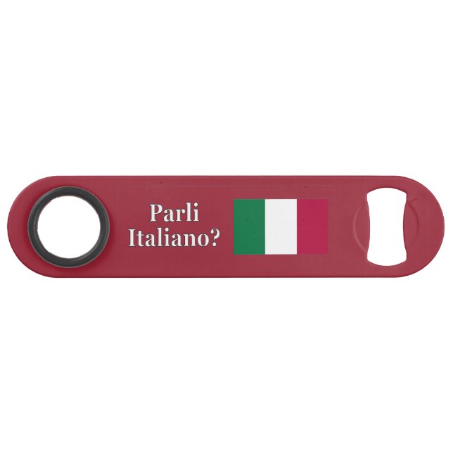 Sprichst du Italienisch? Italienisch. Flaggenwanne Speedflaschenöffner (Vorderseite (Horizontal))