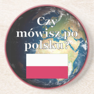 Sprichst du Polnisch? Auf Polnisch. Flag & Erde Getränkeuntersetzer