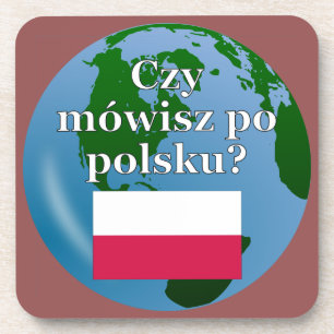 Sprichst du Polnisch? Auf Polnisch. Flagge & Globu Untersetzer