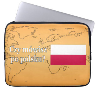 Sprichst du Polnisch? Auf Polnisch. Flaggenwanne Laptopschutzhülle
