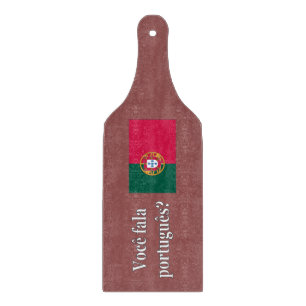 Sprichst du Portugiesisch? Auf Portugiesisch. Flag Schneidebrett