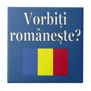 Sprichst du Rumänisch? Auf Rumänisch. Flag Fliese