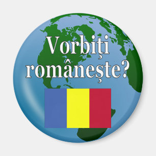 Sprichst du Rumänisch? auf Rumänisch. Flagge & Glo Magnet
