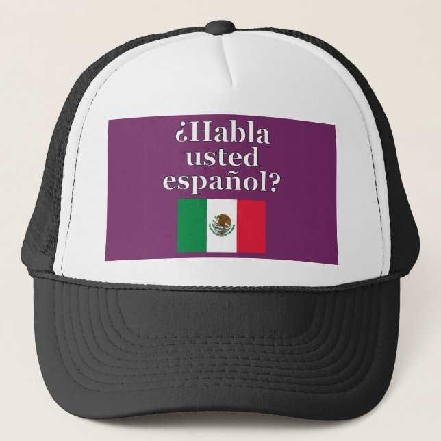 Sprichst du Spanisch? Auf Spanisch. Flag Truckerkappe (Vorderseite)