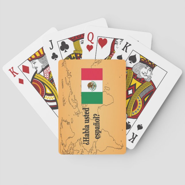 Sprichst du Spanisch? Auf Spanisch. Flaggenbf Spielkarten (Rückseite)