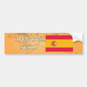 Sprichst du Spanisch? Auf Spanisch. Flaggenwanne Autoaufkleber