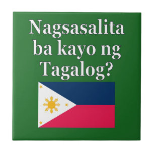 Sprichst du Tagalog? In Tagalog. Flag Fliese