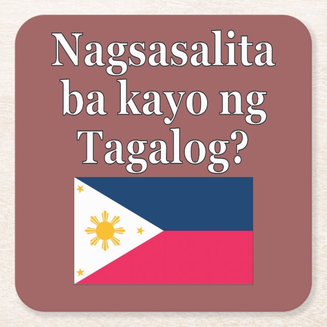 Sprichst du Tagalog? In Tagalog. Flag Rechteckiger Pappuntersetzer (Vorderseite)