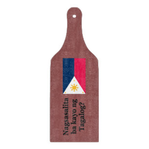 Sprichst du Tagalog? In Tagalog. Flaggenbf Schneidebrett