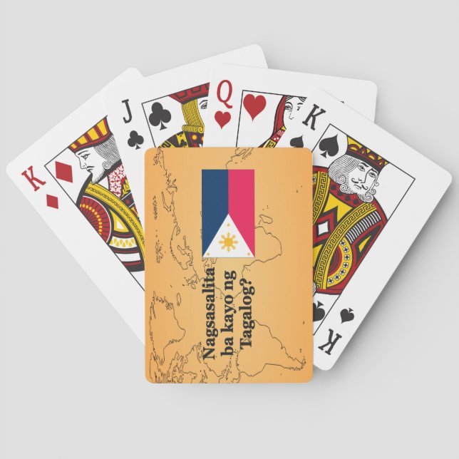 Sprichst du Tagalog? In Tagalog. Flaggenbf Spielkarten (Rückseite)