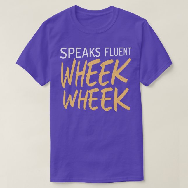 spricht fließend Wheek Wheek Niedliche Guinea Schw T-Shirt (Design vorne)