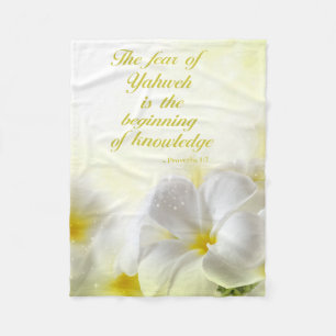 Sprichwort-1:7 Bibel-Vers mit Blumen Fleecedecke