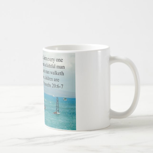 Sprichwort-20:6 - 7 Vater-Schrifts-Geschenk Kaffeetasse (Rechts)