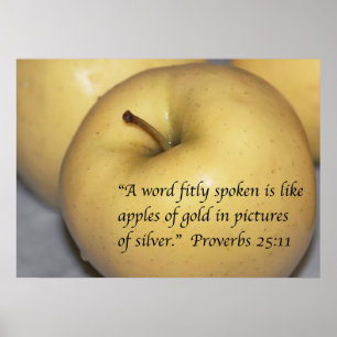 Sprichwort-25:11 Schrifts-Druck Poster