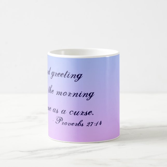 Sprichwort-27:14 zitieren voll Sonnenaufgang-Farbe Kaffeetasse (Mittel)