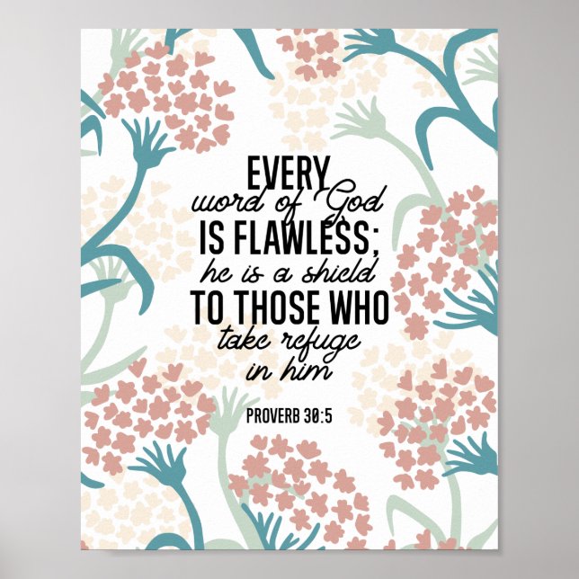 Sprichwort 30:5 Bibelverse Poster (Vorne)