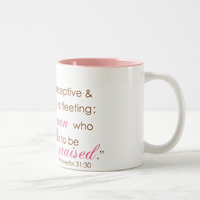Sprichwort-31:30 Zweifarbige Tasse (Rechts)