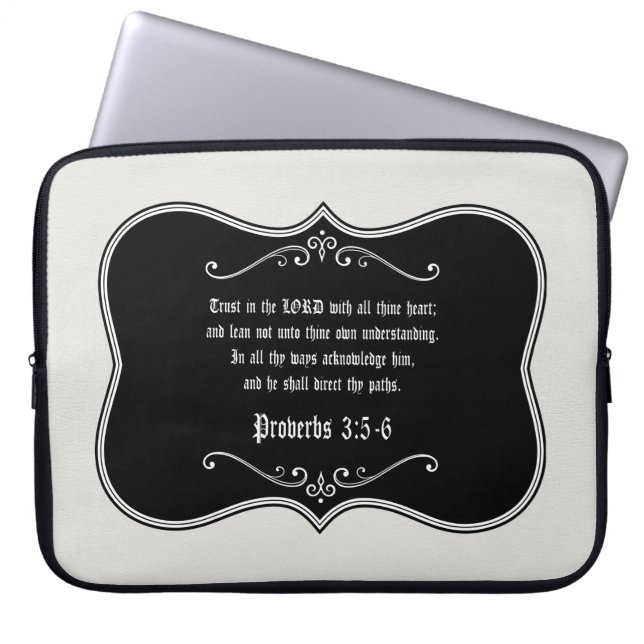 Sprichwort-3:5 - 6 Bibel-Vers-kundenspezifisches Laptopschutzhülle (Vorderseite)
