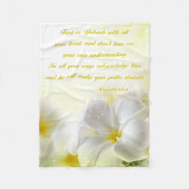 Sprichwort-3:5 - 6 Bibel-Vers | mit Blumen Fleecedecke