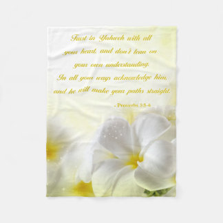 Sprichwort-3:5 - 6 Bibel-Vers | mit Blumen Fleecedecke