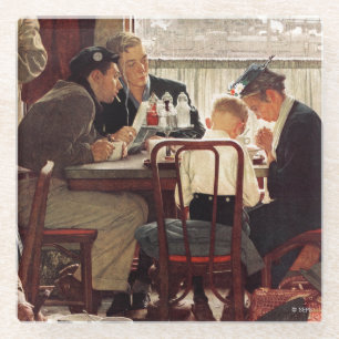 Sprichwort-Anmut durch Norman Rockwell Glasuntersetzer