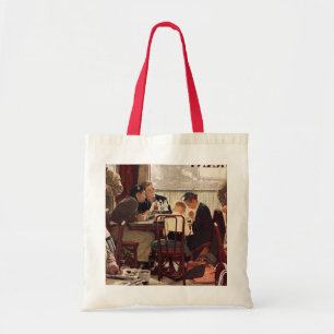 Sprichwort-Anmut durch Norman Rockwell Tragetasche