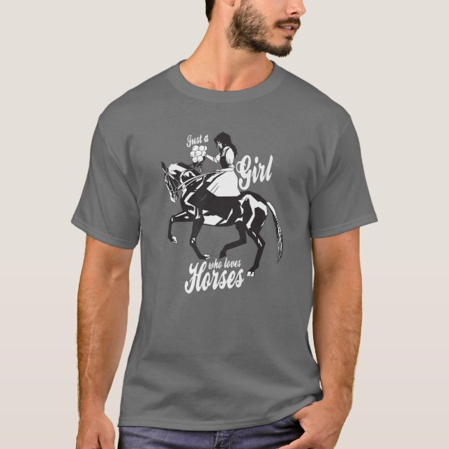 Sprichwort für Mädchen - Pferde Pferde Ri T-Shirt (Vorderseite)