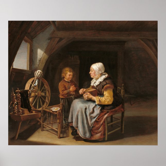 Sprichwort Grace - Frans van Mieris Kunstgewerbe Poster (Vorne)