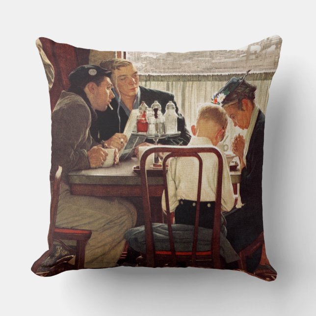 Sprichwort Grace von Norman Rockwell Kissen (Vorderseite)