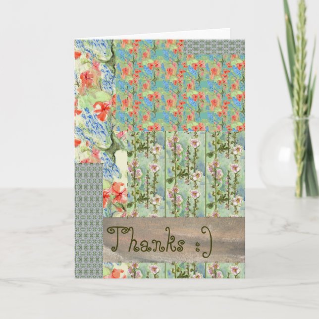 Sprichwort mit vielen Blume Dankeskarte (Vorderseite)