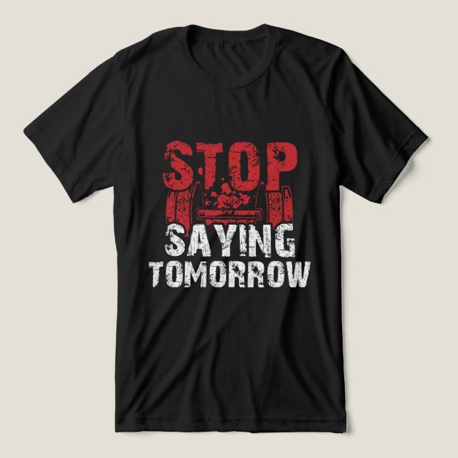 Sprichwort Morgen Fitness Liebhaber stoppen Tri-Blend Shirt (Design Vorderseite)