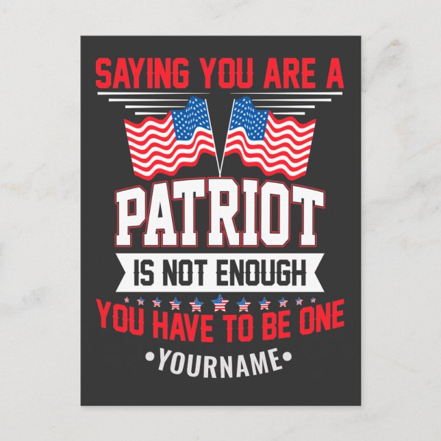Sprichwort Sie sind ein Patriot ist nicht gut genu Postkarte (Vorderseite)