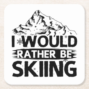 Sprichworte Skifahrer Wintergeschenke Rechteckiger Pappuntersetzer