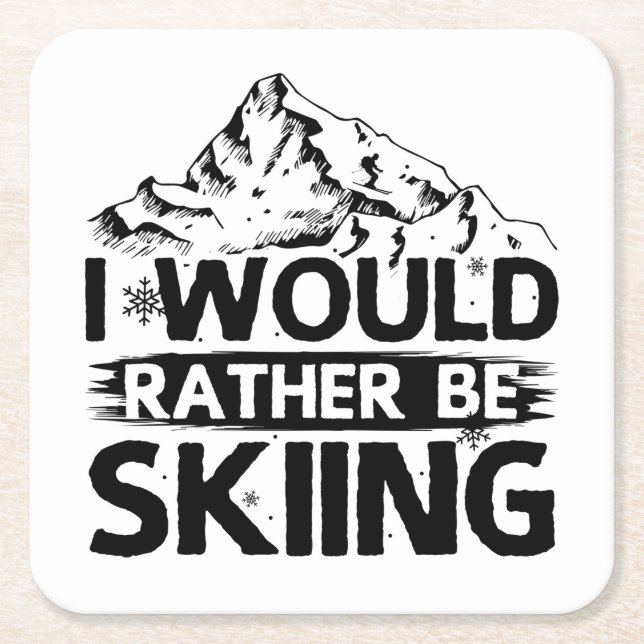 Sprichworte| Skifahrer Wintergeschenke Rechteckiger Pappuntersetzer (Vorderseite)