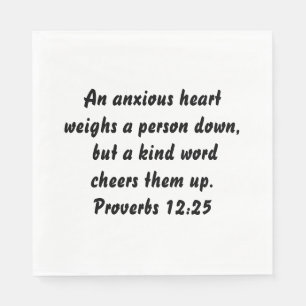 Sprichwörter 12:25 Elegante Custom Bible Verse Serviette