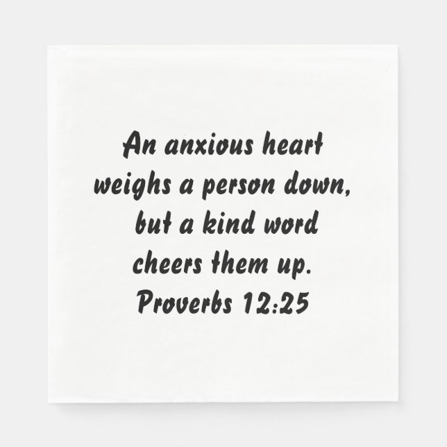 Sprichwörter 12:25 Elegante Custom Bible Verse Serviette (Vorderseite)