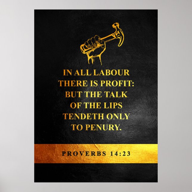 Sprichwörter 14:23 Verse Poster (Vorne)