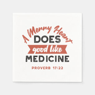Sprichwörter 17:22 "A Merry Heart" Inspirational V Serviette