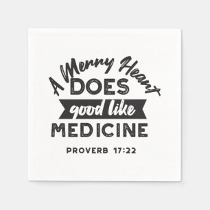 Sprichwörter 17:22 "A Merry Heart" Inspirational V Serviette