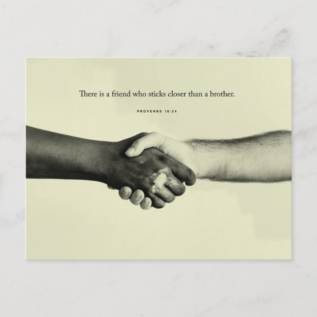 Sprichwörter 18:24 - Freundschaft Postkarte (Vorderseite)