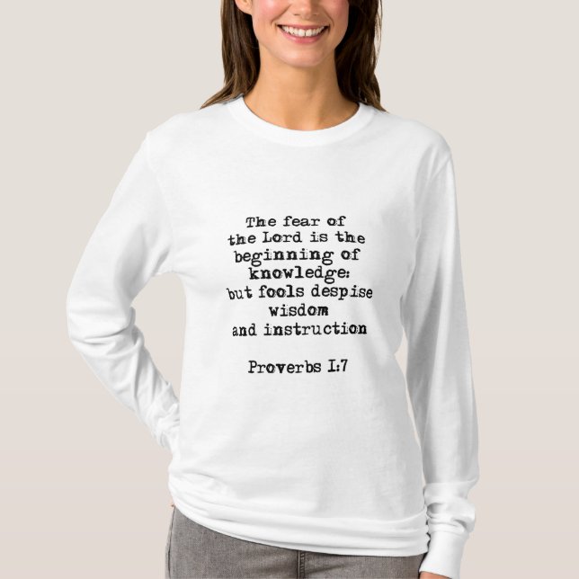 Sprichwörter 1:7| Die Angst des Herrn T-Shirt (Vorderseite)