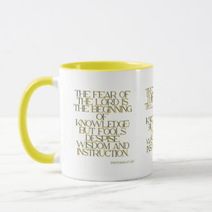 Sprichwörter 1:7 KJV Bibelschrift Zwei-Tone Tasse