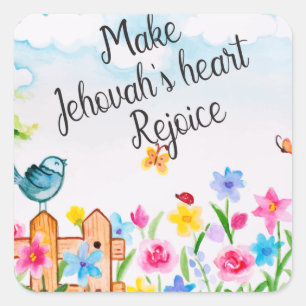 Sprichwörter 27:11 Das Herz Jehovahs erfreuen Quadratischer Aufkleber