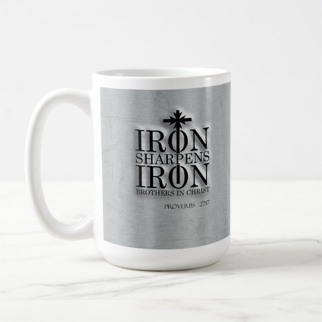 Sprichwörter 27:17 Eisen-Sharpens-Eisen-Tasse, Ges Kaffeetasse (Links)