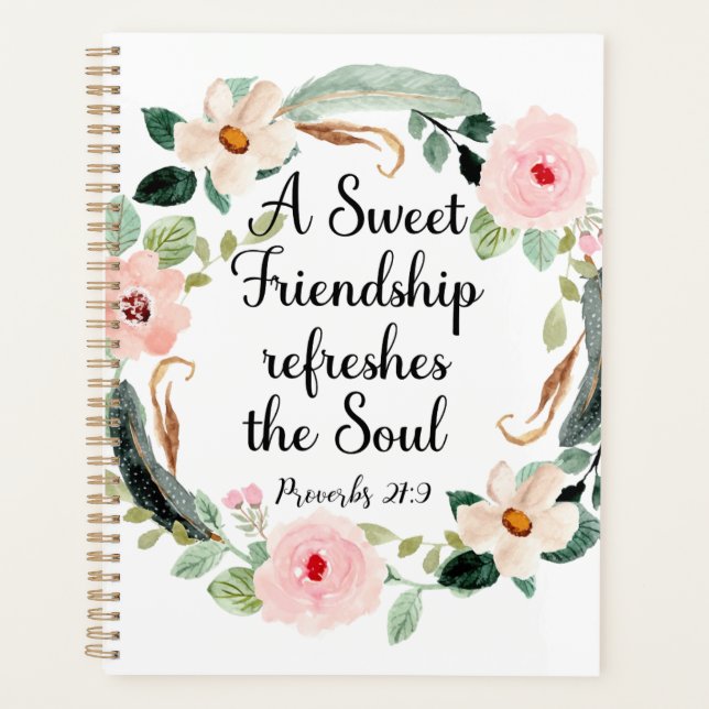Sprichwörter 27:9 Freundschaft Christlich Planer (Vorderseite)