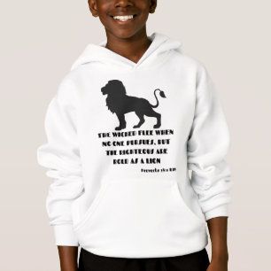 Sprichwörter 28:1 Bibelverse Zitat KJV Boy's Hoodie