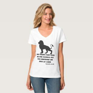 Sprichwörter 28:1 Bibelverse Zitat KJV Frauen V-Ne T-Shirt
