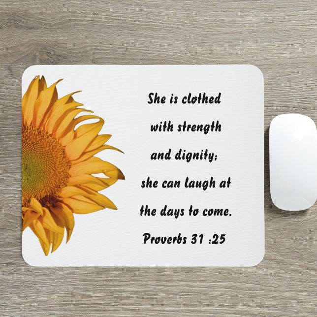 Sprichwörter 31:25 Bibelverse Halbblüte Custom Mousepad (Von Creator hochgeladen)