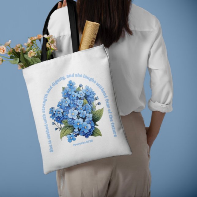 Sprichwörter 31:25 Die rechte Wasserfarbenbeutel Tasche (Proverbs 31:25 Righteous Woman Watercolor Tote Bag)